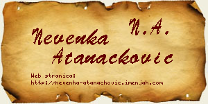 Nevenka Atanacković vizit kartica